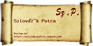Szlovák Petra névjegykártya