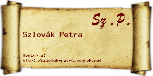 Szlovák Petra névjegykártya