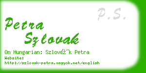 petra szlovak business card